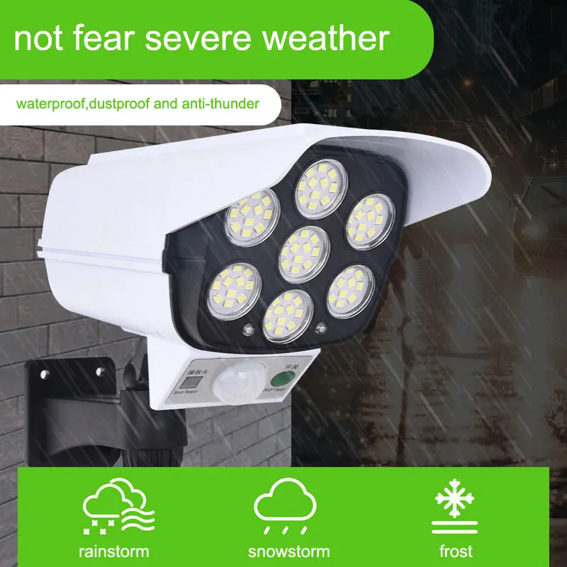 LED Solar Induction Wall Lamp Anti-thief Simulation Monitoring Wall Light with Remote for Home,Street,Swimming Pool,Courtyard