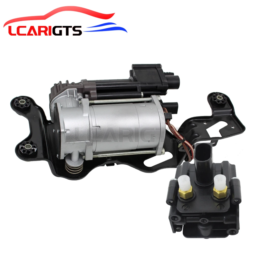 Air Suspension Compressor With Bracket&Solenoid Valve Block For BMW X5 F15 F85 X6 F16 F86 37206875177 37206850555 Pump Auto Part