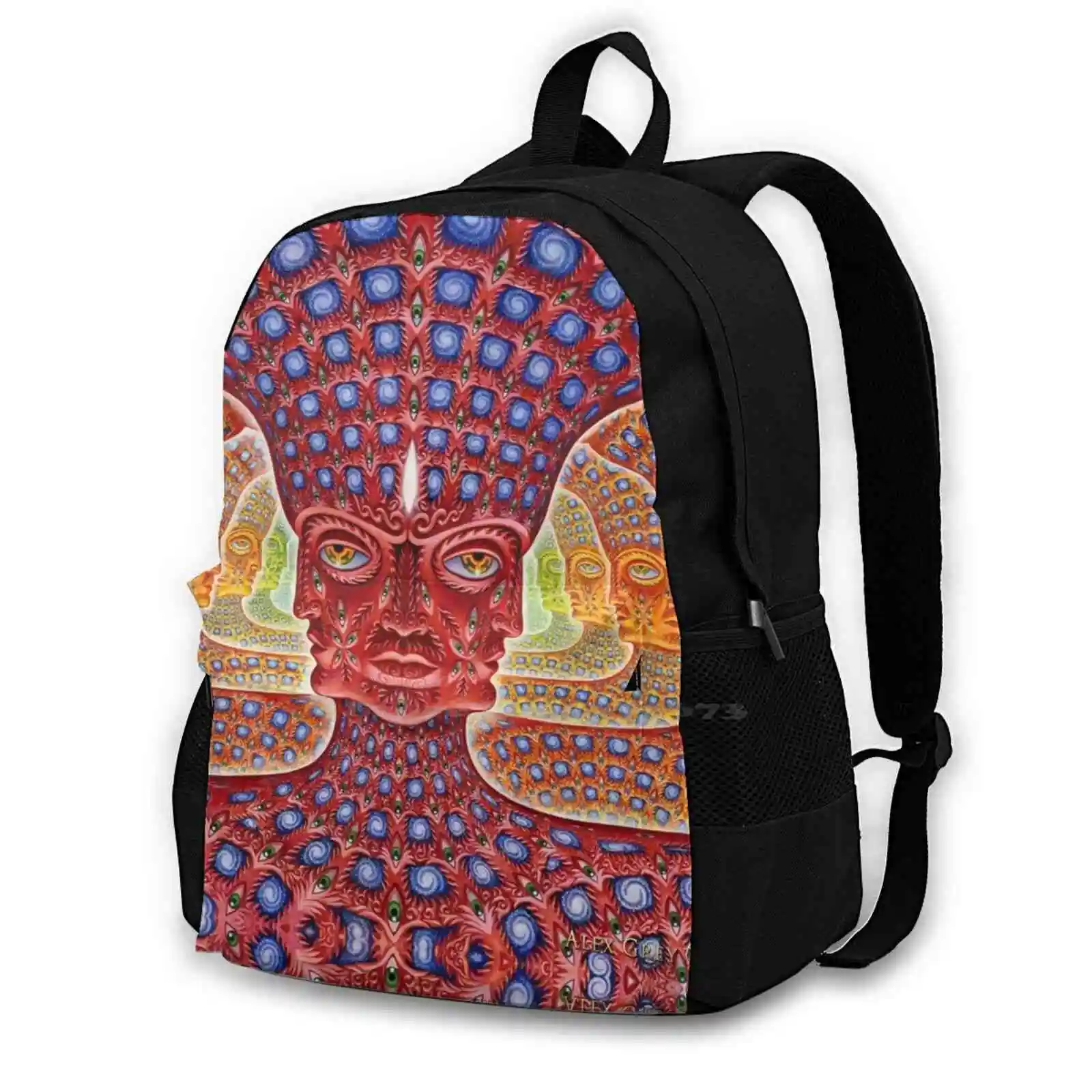 Psychedelic Artwork Large Capacity School Backpack Laptop Bags Lsd Acid Trippy Dmt