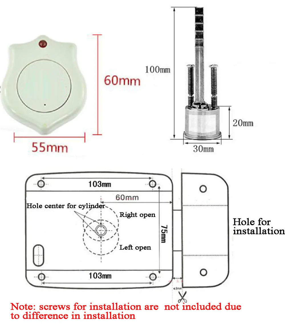 Electronic lcok RFID Door lock Mechanical key Optional remote control IOS/Android Ewelink Use with video intercom Gate opener