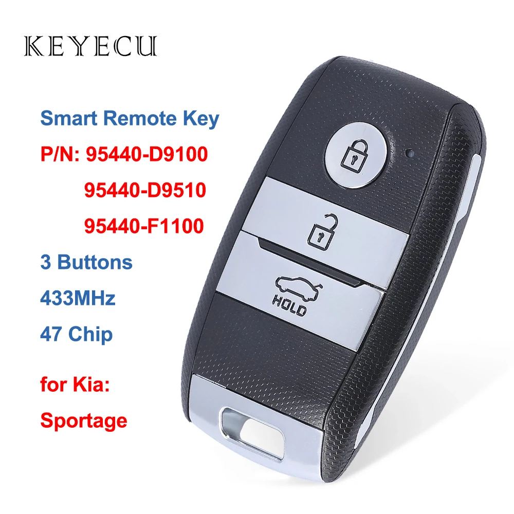 Keyecu FOB-4F08 95440-D9510 / 95440-D9100 / 95440-F1100 Smart Remote Key Fob for Kia Sportage 2016-2020 433MHz ID47