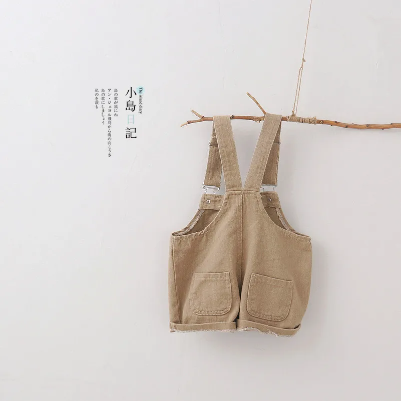 2024 Summer Autumn Kids Infant Clothes Girls Boys Strap Overalls Shorts Solid Children Jumpsuit Girl Outfit