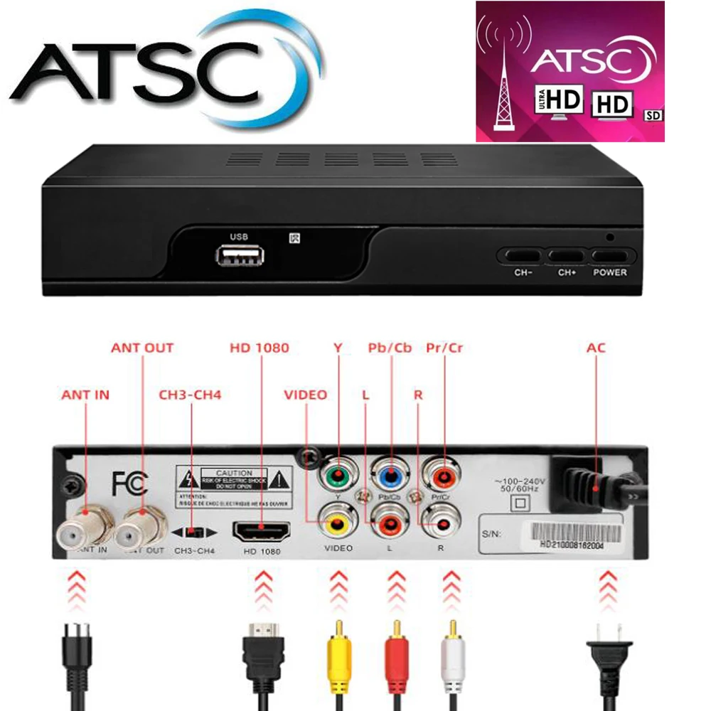 

Atsc Terrestrial HD Digital Receiver ATSC T Dolby Ac3 TV Receiver Tuner For USA Mexico Canada Korean