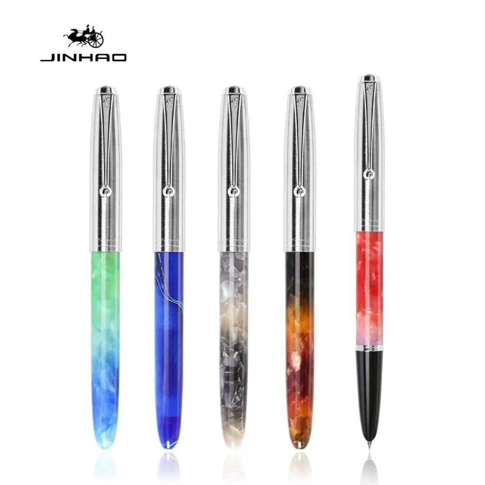 Jinhao – stylo-plume fantaisie en cristal acrylique, 0.38mm, pointe fine pour l'écriture et la calligraphie, fournitures scolaires et de bureau, A6462