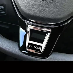 1pcs ABS Steering Wheel Stickers Badge Emblem For Volkswagen VW T-ROC r TROC R 2017 2018 2019 2020 2016 Accessories Car Styling