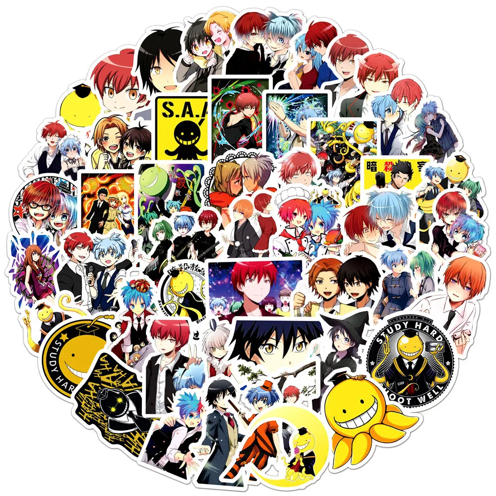 10/30/50pcs  Japanese Anime Assassination Classroom Graffiti Classic Stickers  Water Removable Trolley Boxdecal Home Decor