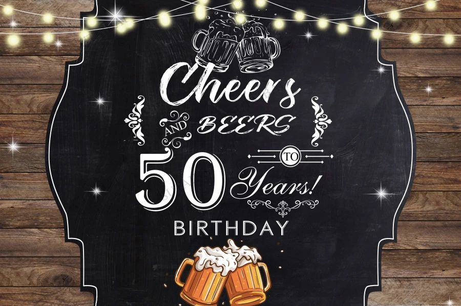Fondos de fotografía para fiesta de cumpleaños, tablero de madera de celebración de cerveza, feliz 30, 40, 50 ° cumpleaños, póster para sesión fotográfica, estudio fotográfico