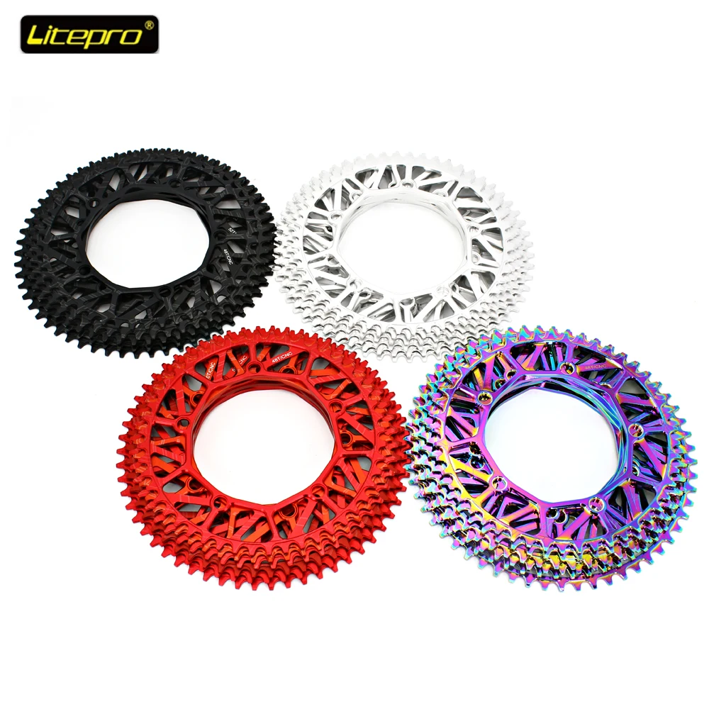 Litepro Chainring 130BCD 48T 50T 52T 54T 56T 58T Single Disc Chainwheel Folding Bike Chain Wheel bmx Chain Link Bike Parts