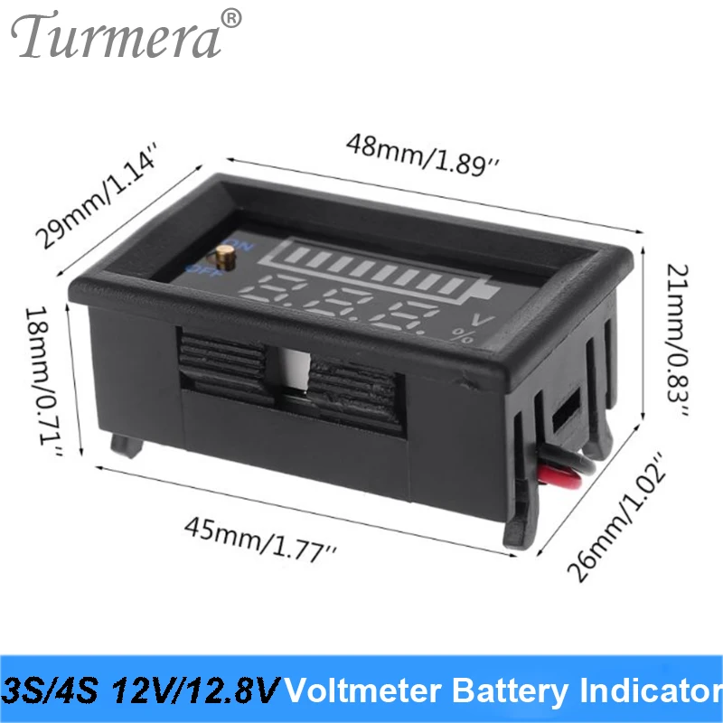 10S 12S 36V Lithium Lifepo4 Batterij Indicator Voltmeter Display Met Schakelaar Batterij Voor 36V 42V E-Bike En E-Scooter Gebruik