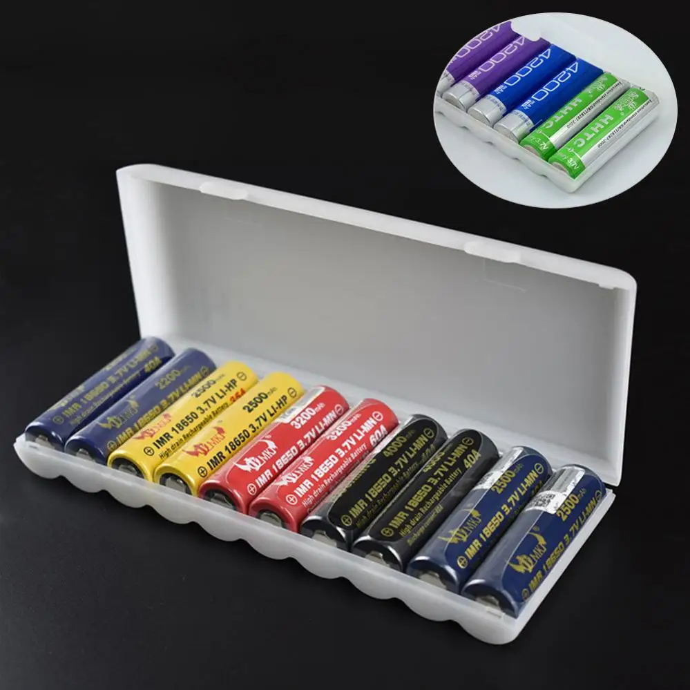 Plastic Battery Storage Box Hard Container Case Cover for 10Pcs 18650 Battery Organizer Box PP Lithium Battery Waterproof Case