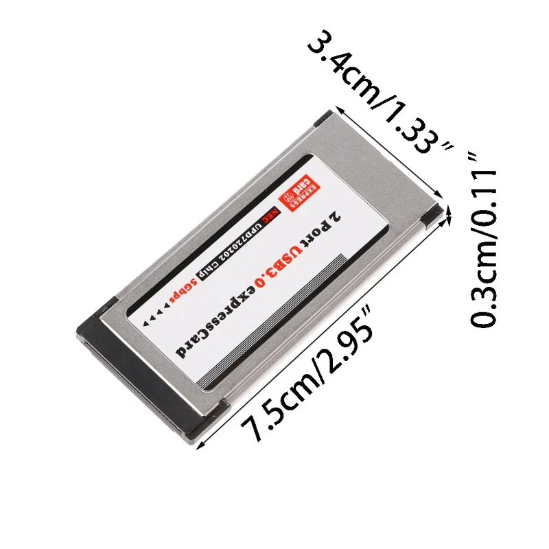 PCI-E PCI Express To 2 Port USB 3.0 34 mm Expresscard Card Converter Adapter