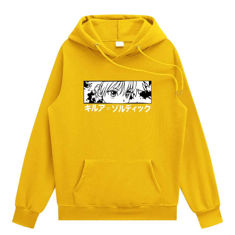 

Hunter X Hunter Killua Eyes Hoodie Harajuku Oversize Loose Gothic Men Women's Hooded Sweatshirt Fun Cartoon Print Casual Hoodie