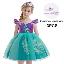 Kids Little Mermaid Princess Dress For Girls Halloween Fancy Carnival Cosplay Costume Children Christmas Wedding Party Dresses