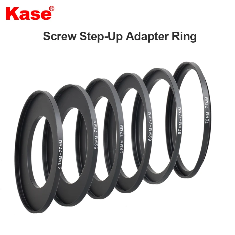 Kase Screw Step-Up Adapter Ring 49-77/52-77/58-77/62-77/67-72/67-77/67-82/72-7/72-82/77-82mm