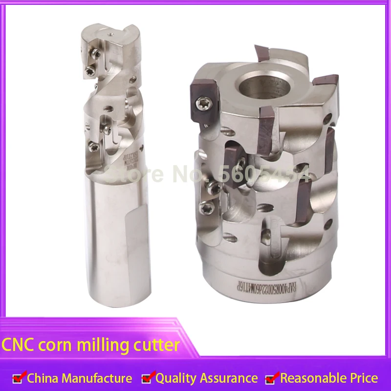 

CNC corn open rough spiral corn cutter machining center apmt1604 shell milling cutter bar end face right angle grain millin