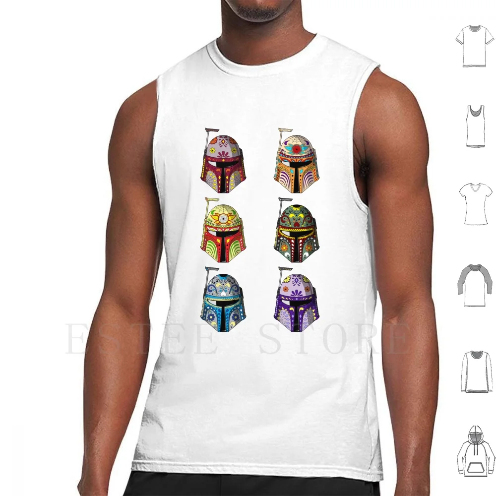 A Rainbow Of Mandos-Vertical Tank Tops Vest Sleeveless Helmet Mando Sugar Skull Boba Fett Jango Fett Sabine Wren