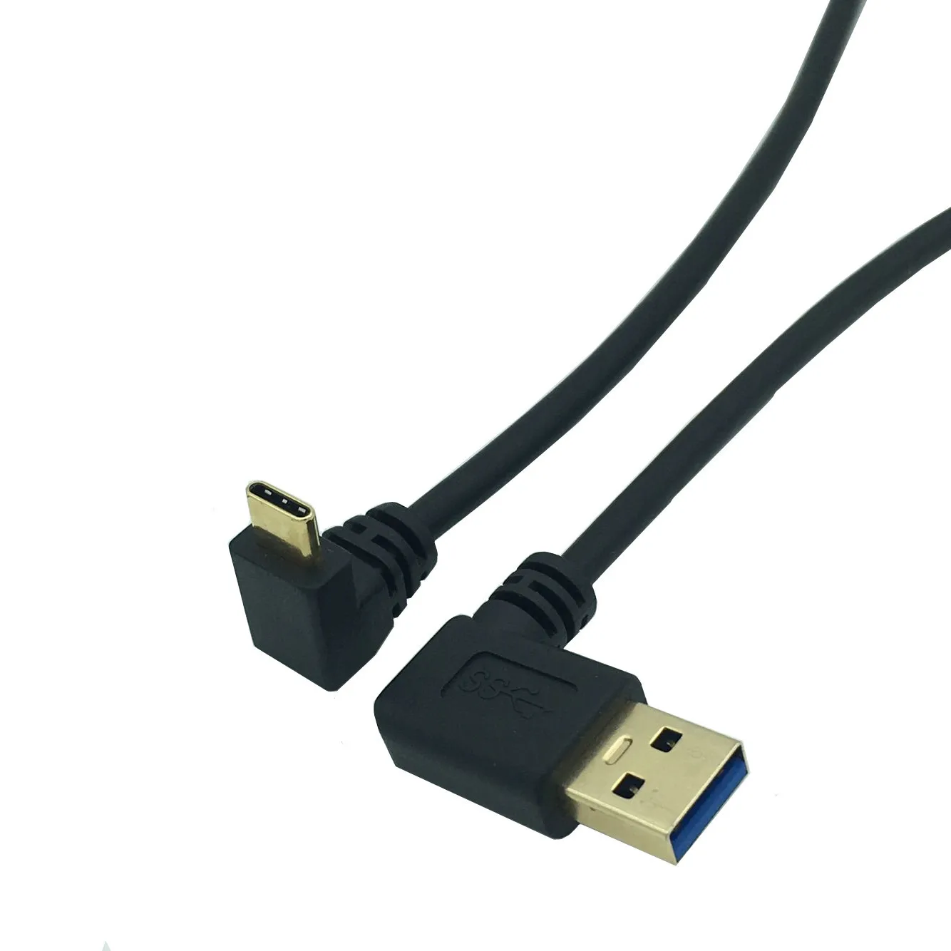 Gold Plated 90 degree Right Angle USB 3.0 Type-A Male to USB3.1 Type-C Male Up/Down Angle USB Data Sync & Charge Cable Connector