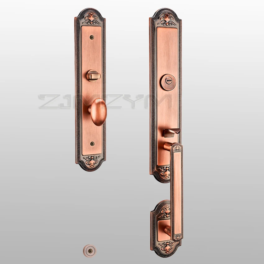 European Villa Door Lock Green Bronze Double-Open Folio Door Lock Solid Wood Door Luxury Door Lock For 35-55mm Door