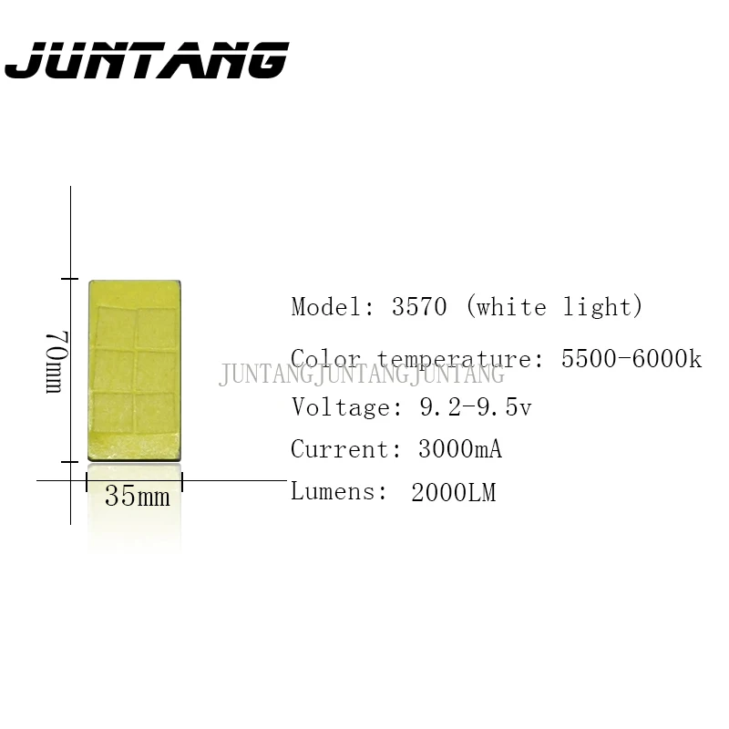 2pcs CSP car headlight 3570LED lamp beads high-brightness ceramic lamp beads 30W can be welded 3570 H1/H3/H4/H7 copper substrate