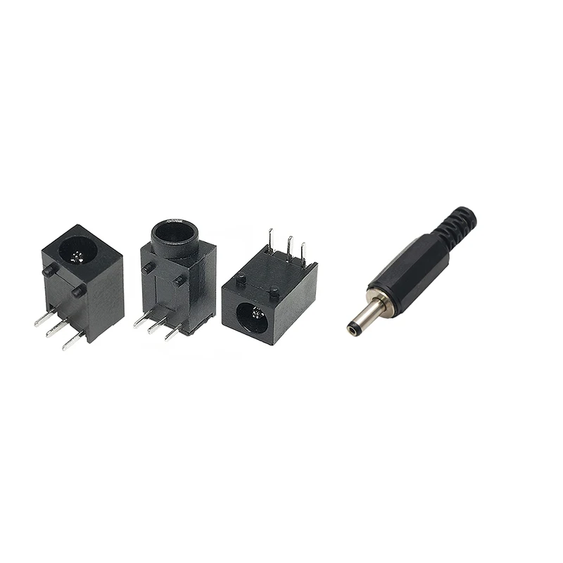 20PCS/LOT 10 Pairs DC003 DC003A 3.5*1.3MM Male Power Plug Jack CONNECTOR MALE Welding Line DC-003A DIP3 DC Socket Female DC-003