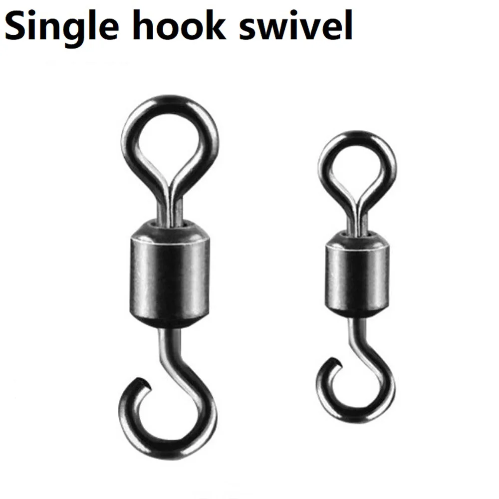 30pcs/lot Open splayed ring Single hook Fishing Swivels Ball Bearing Swivel  Lures  Connector Solid Ring Fish Tackle Accessories