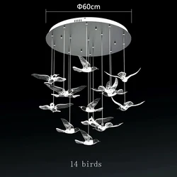 Creative Lighting Bird Lamp Crystal Pendant Lights Led Ceiling Decoration Living Room Corridor Ceiling Hanging Ornaments Lamps