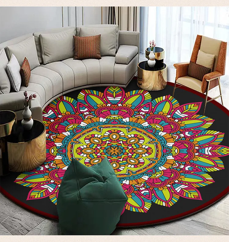 

Ковер психоделический в богемном стиле, квадратный нескользящий напольный коврик, 3D ковер, нескользящий коврик для столовой, гостиной, мягкий ковер для спальни 08