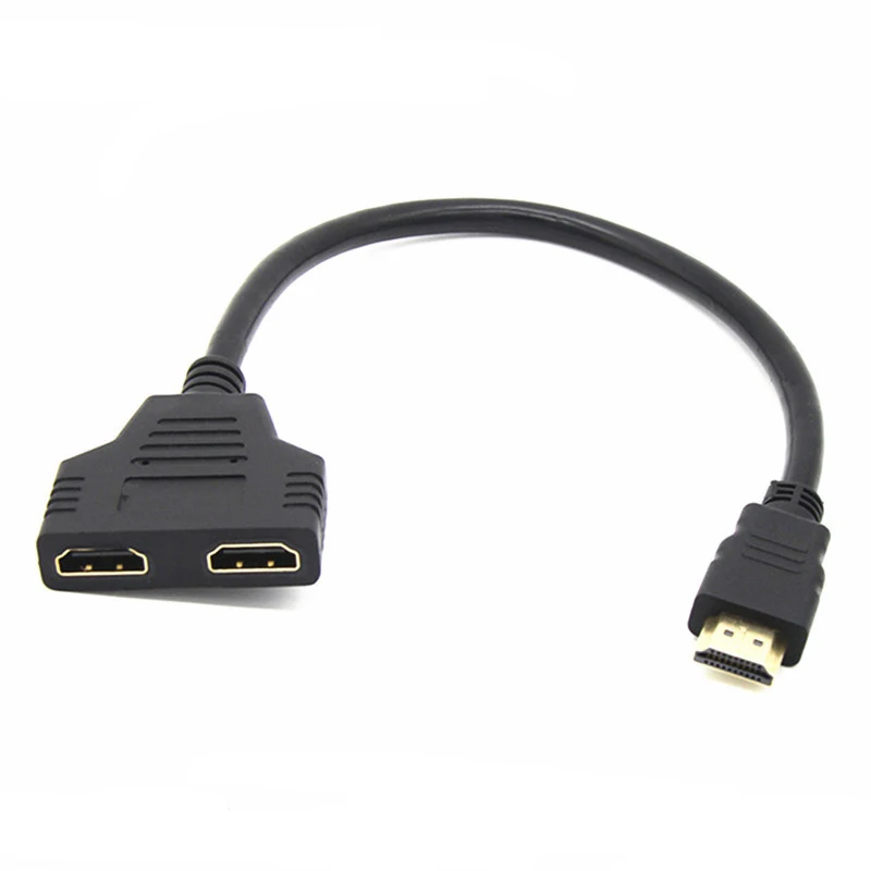 2 Ports HDMI-compatible Cable 1 In 2 Out HD Splitter Cable Male to Female 1080P  Distribute Adapter Converter for HDTV PS3 DVD