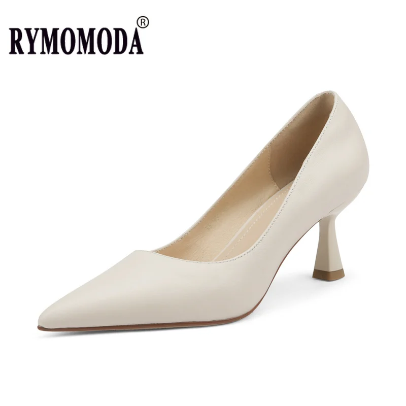 

Women Cow Leather Pumps 2022 New Spring Autumn Thin High Heels Pigskin Lining and Sheepskin Insole Office Lady and Party Shoes