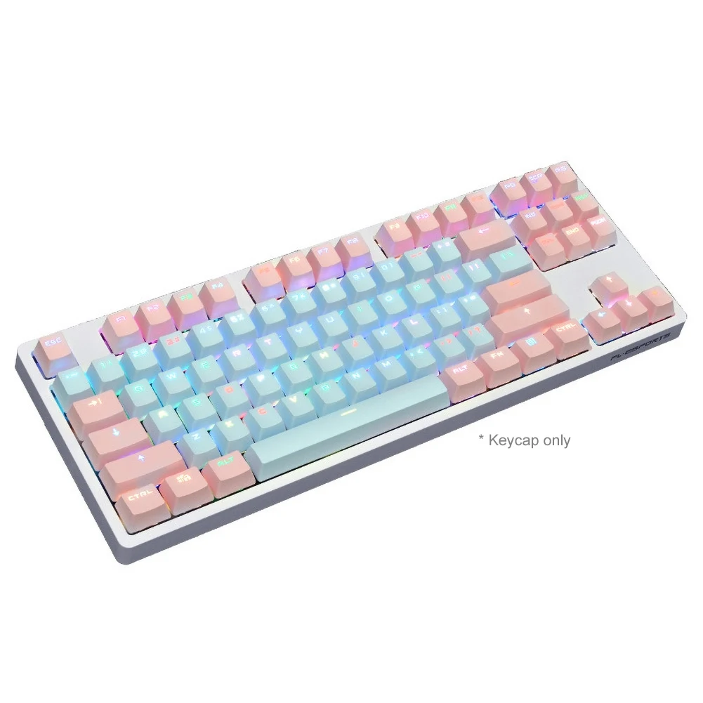 87Pcs/Set PBT Key Caps Color Matching Light-proof Mechanical Keyboard Keycaps Replacement for Cherry/Kailh/Gateron Keyboard Cap