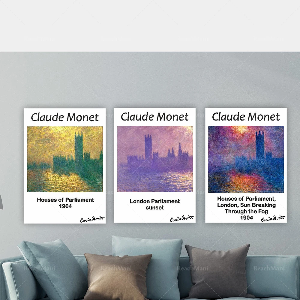 Claude Monet 1904 House of Parliament, Best Friend Gift, Monet prints, London Parliament print posters, printable wall art