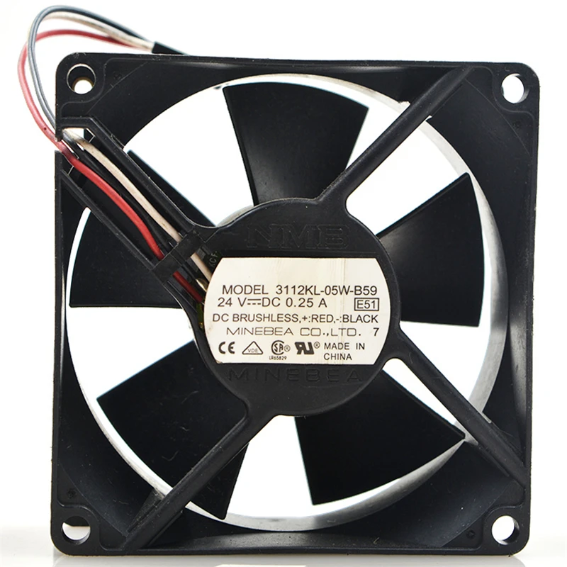 Original NMB 3112KL-05W-B59 24V 0.25A 8CM 8032 frequency converter fan with detection function