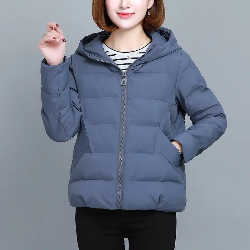 Winter New Women Down Cotton Jacket Casual Solid Thick Warm short Hooded Parkas Jackets Female Pocket Sintepon Snow Coats M-4XL