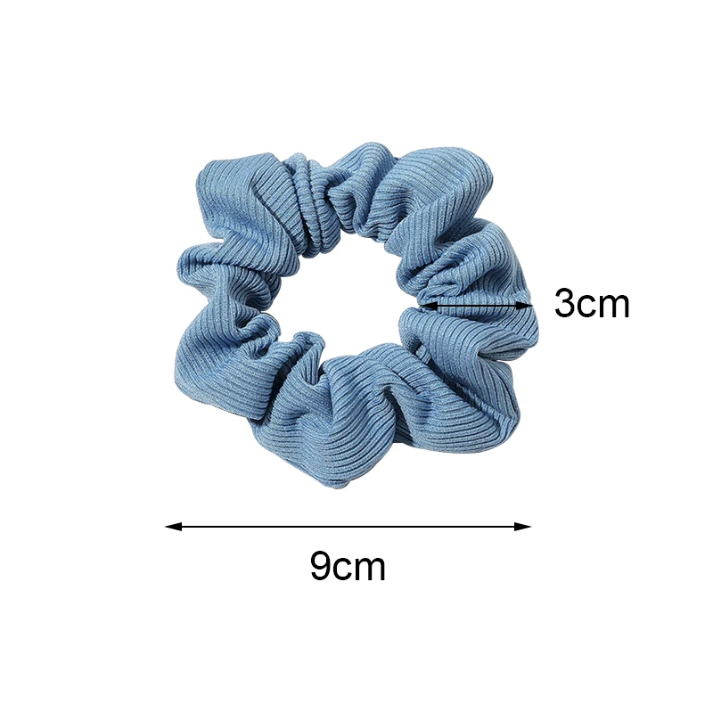 Autumn and Winter Women Warm Corduroy Big Hair Scrunchies Solid Soft Vintage Hair Gums Striped Fabric Rubber Bands For Hair Bun