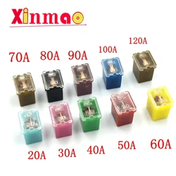 2pcs Mini Square Fuse 20A 30A 40A 50A 60A Set Automotive Car Fuse with Plastic Box Assortment Auto Fuse