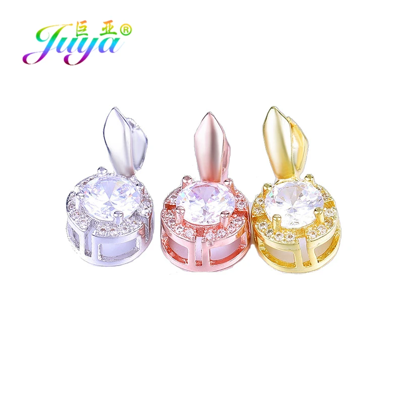 Juya DIY Jewelry Findings Metal Clips Pinch Bails Accessories For Crystals Agate Pearls Jewelry Making