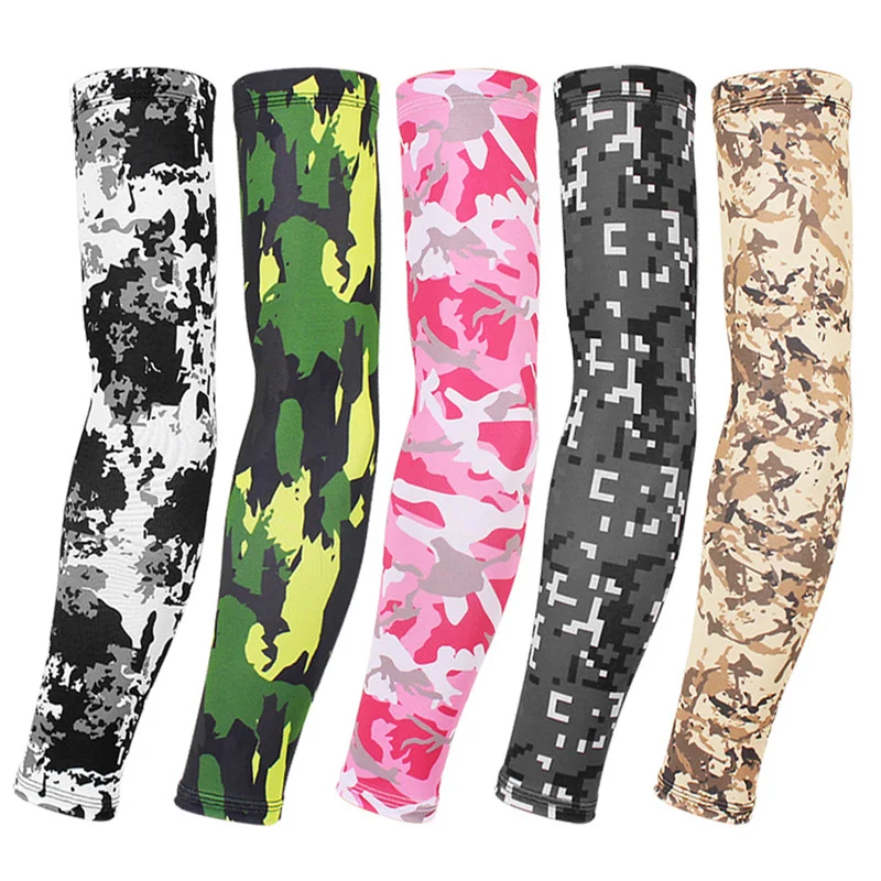 Meryl CAMO Sports Arm Warmers, Basketball, Gaming Elbow Tattoo Sleeve, Running, Cycling Sleeves, Cuffs Safety Gear, Camping