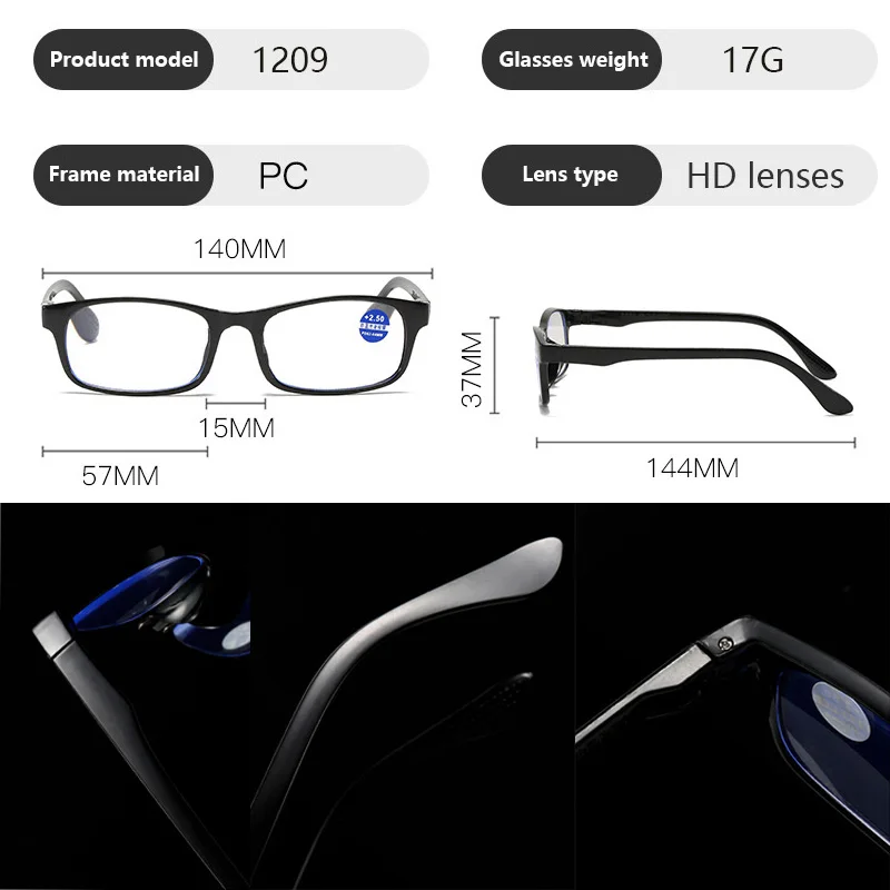 Women Anti Blue Light Blocking Reading Computer Glasses For Men Magnetic Therapy Activated Carbon Presbyopic Eyewear