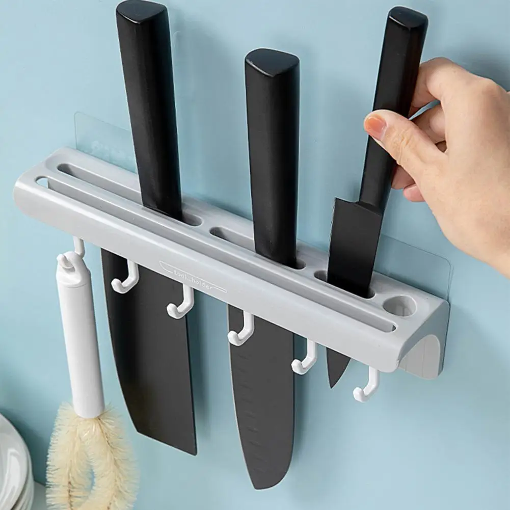 

Multifunctional Kitchen Shelf Household Free Punching Knife Holder Spoon Shovel Storage Rack Wall-Mounted Kitchen Knife Rack