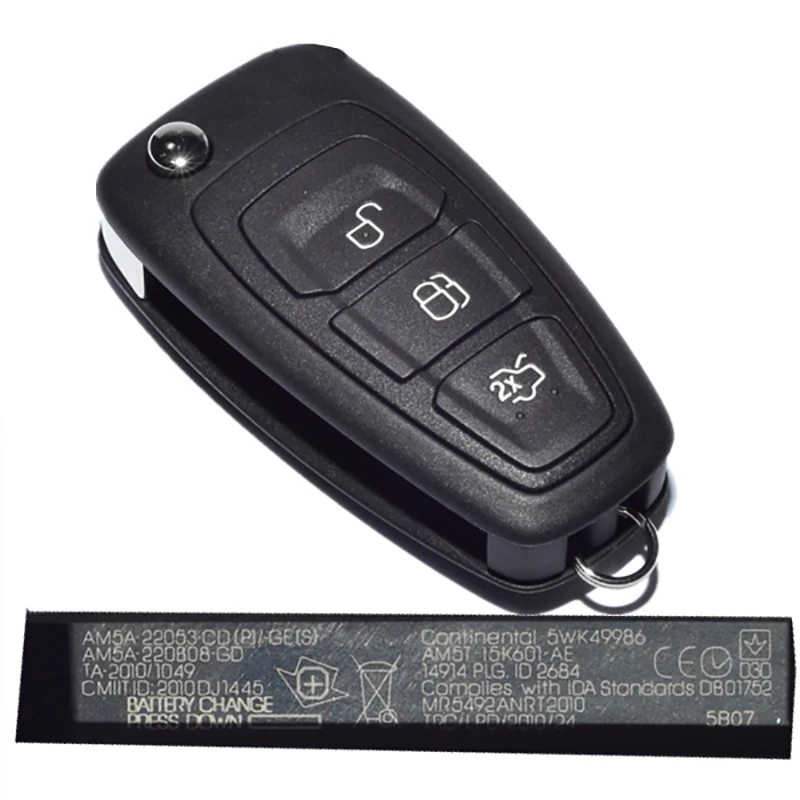 CN018047 Aftermarket 3 Button Remote For Ford Focus Flip Key 4D63 Frequency 434MHZ FCCID Number AM5T-15K601-AE