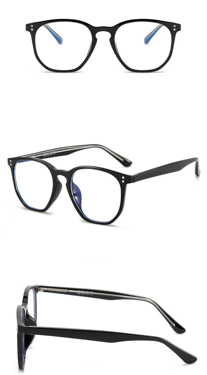 Polygon TR90 Anti-Blaulicht-Myopie-Brille, Retro-Reis-Nagelrahmen, schützende Augenbrille mit Sehstärke, 0–0,5–0,75 bis -6 – Detail 9
