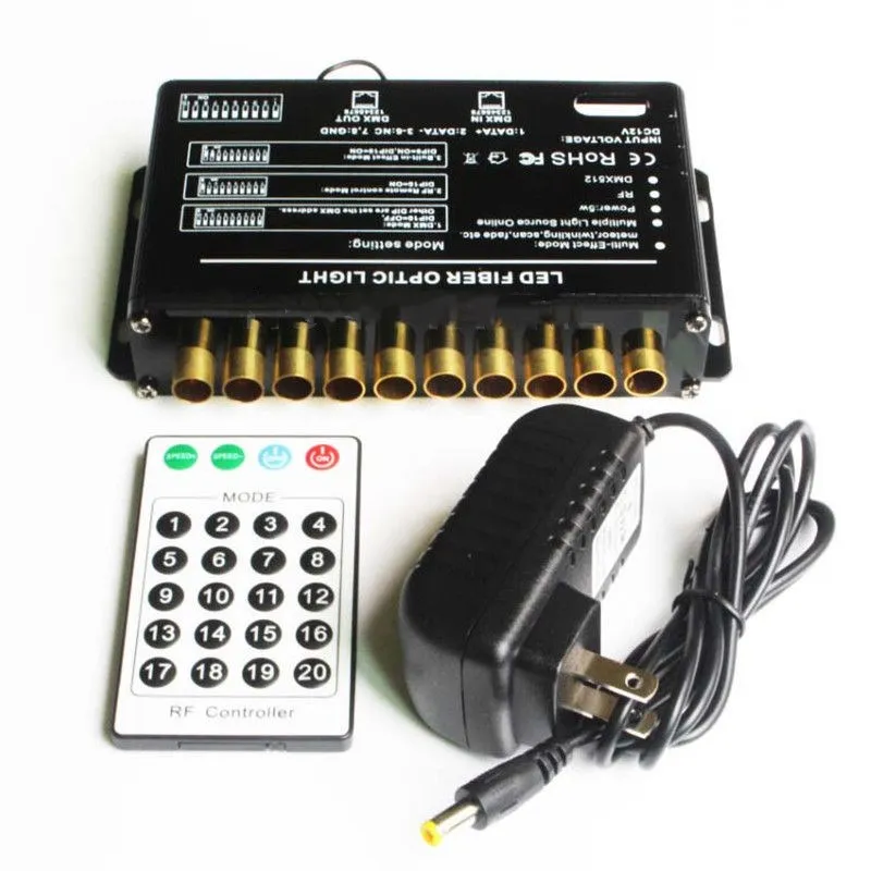 5W DMX512/1990 24Key RF remote control Meteor effect LED shooting star Light Engine Driver f/Fiber Optic Lighting use 10 Holes