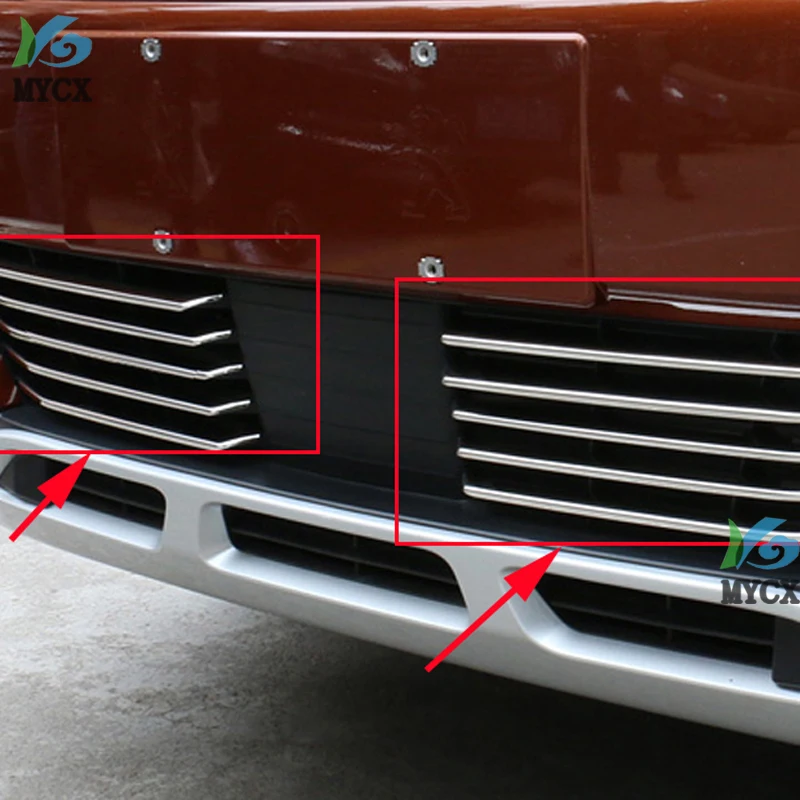 

26pcs Stainless Steel Front Bottom Grille Grill+Front Fog Light Lamp Cover Decoration Trim For PEUGEOT 3008 GT 2016 2017 2018 19