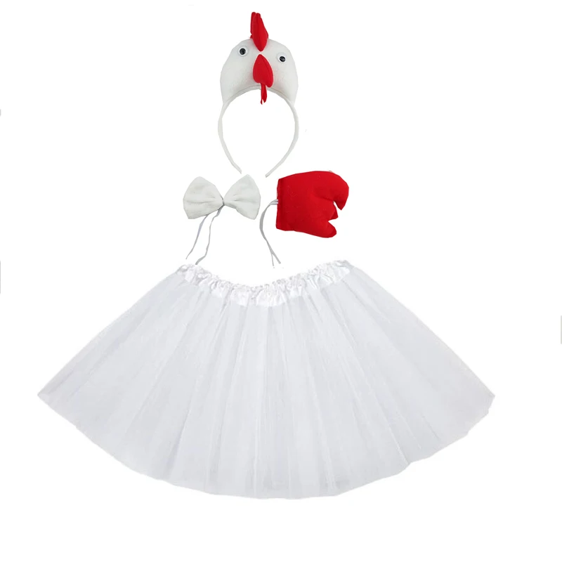 Party Requisiten Mädchen Junge Schwanz Huhn Ente Gans Cosplay Stirnband Tutu Rock Schwanz Handschuhe Set Halloween Geburtstags geschenk Kostüm