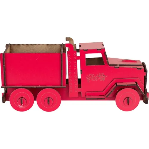 Joy And Toys 3D Wooden Puzzle Truck Red