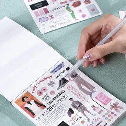 Yoofun 50 sheets Kawaii Sticker Pack Mini Pen Lovely Labels for Scrapbooking Journals Diary Decoration Stationery