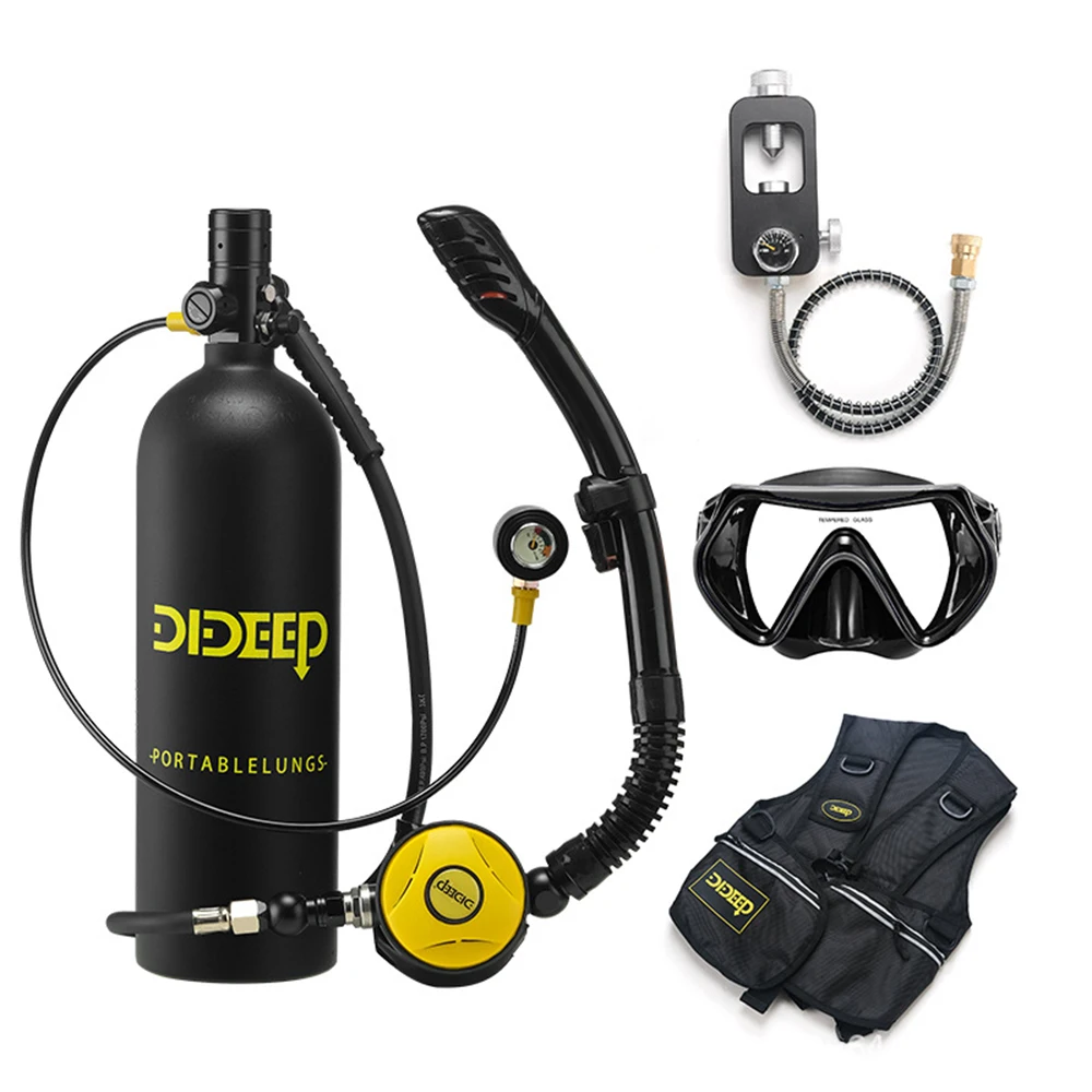 DIDEEP-X5000Plus Scuba Diving Tank, Snorkel Tube, Diving Vest Bag, Oxygen Cylinder Tank Set, Snorkeling Equipment, New