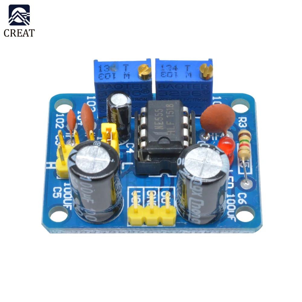 NE555 Signal Generator Square Wave Pulse Frequency Adjustable Module 1~500KHz