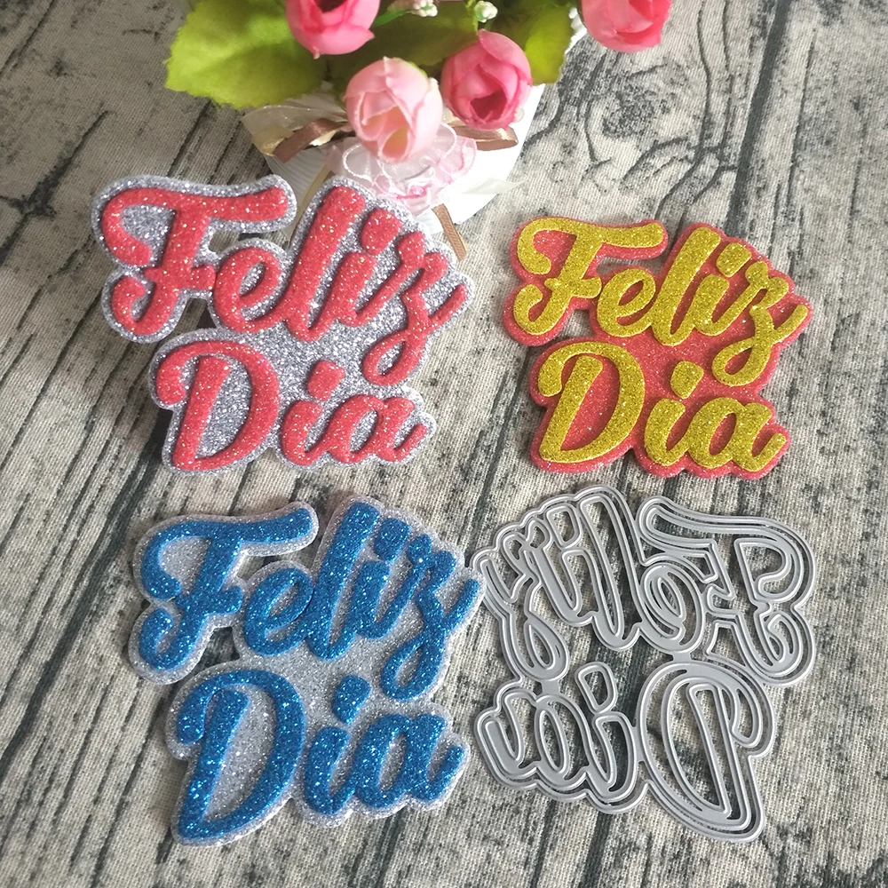 

New Spanish Happy Birthday Metal cutting Mould DIY embossed Paper Photo album greeting Card Gift making cutting Mould