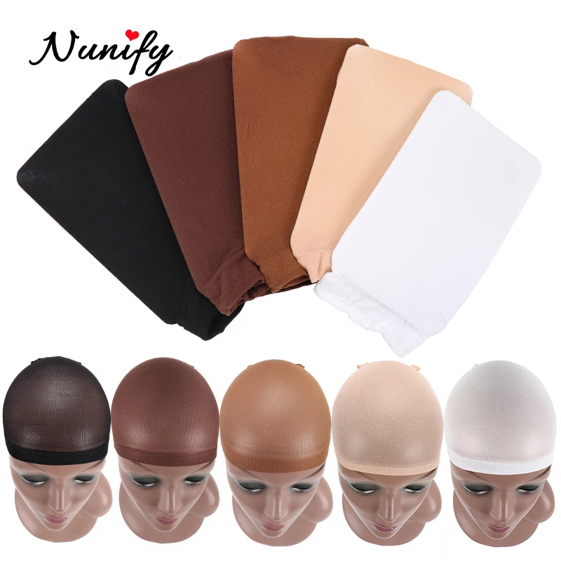 Nunify 2 Pieces/Pack Wig Cap Hair Net For Weave Hairnets Wig Nets Stretch Mesh Wig Cap For Making Wigs Free Size Hair Mesh Wig